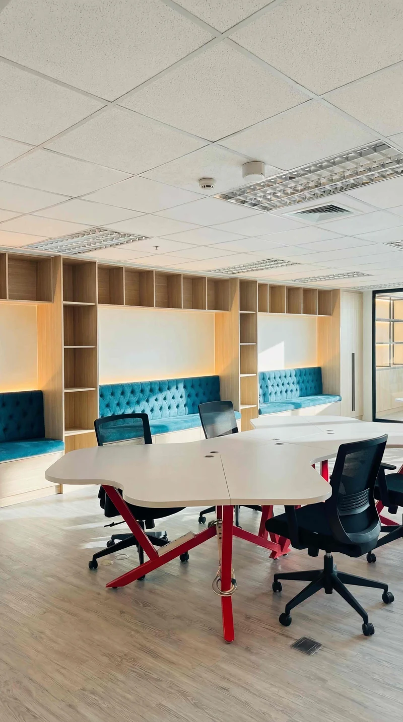 Modern corporate office meeting room